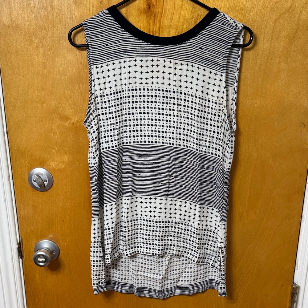 Madewell Black and White Patterned Tank Top